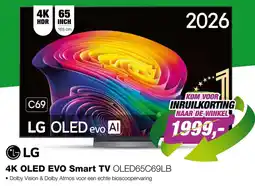 EP LG 4K OLED EVO Smart TV OLED65C69LB aanbieding