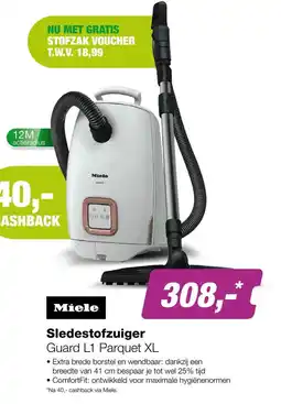 EP Miele Sledestofzuiger Guard L1 Parquet XL aanbieding