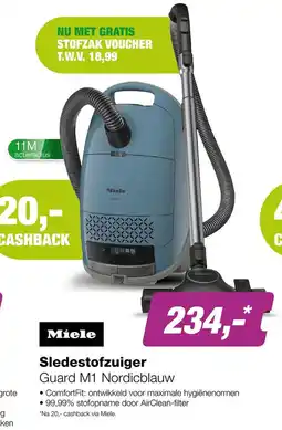EP Miele Sledestofzuiger Guard M1 Nordicblauw aanbieding