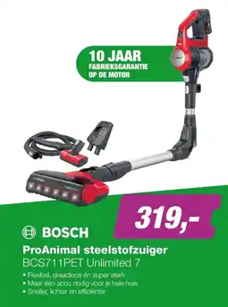 EP BOSCH ProAnimal steelstofzuiger BCS711PET Unlimited 7 aanbieding