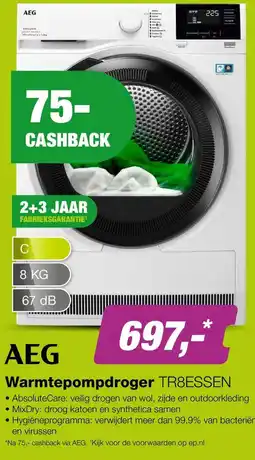 EP AEG Warmtepompdroger TR8ESSEN aanbieding