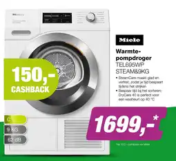 EP Miele Warmtepompdoerger TEL695WP STEAM&9KG aanbieding