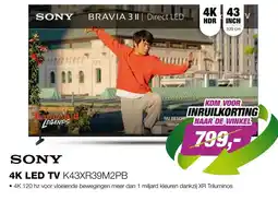 EP SONY 4K LED TV K43XR39M2PB aanbieding