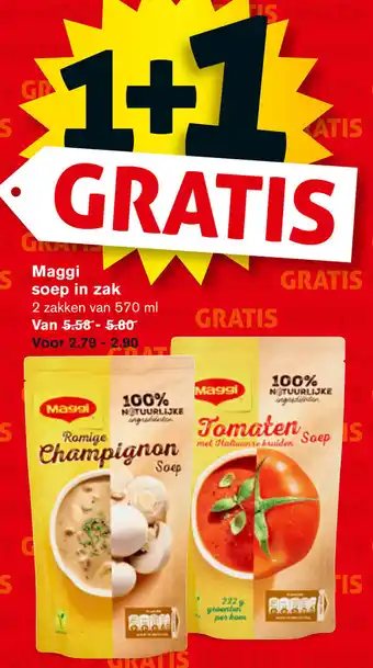 Hoogvliet Maggi soep in zak 570ml aanbieding