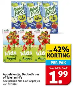 Hoogvliet Alle Appelsientje, DubbelFriss of Taksi mini's aanbieding