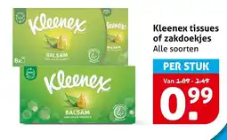 Hoogvliet Kleenex tissues of zakdoekjes aanbieding