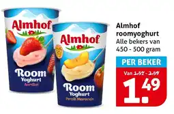 Hoogvliet Alle Almhof roomyoghurt aanbieding