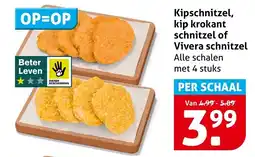 Hoogvliet Alle Kipschnitzel, kip krokant schnitzel of Vivera schnitzel aanbieding