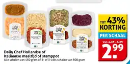 Hoogvliet Alle Daily Chef Hollandse of Italiaanse maaltijd of stamppot aanbieding