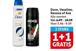 Hoogvliet Alle Dove, Vaseline, Rexona of Axe aanbieding