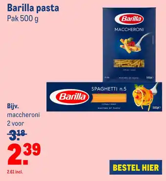 Makro Barilla pasta aanbieding