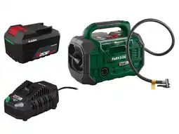 Lidl PARKSIDE Accu-compressor en -luchtpomp 20 V, met accu 4 Ah en snellader 4,5 A aanbieding