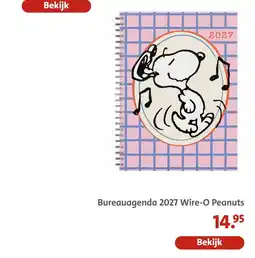 Bruna Peanuts Bureauagenda 2027 Wire-O aanbieding