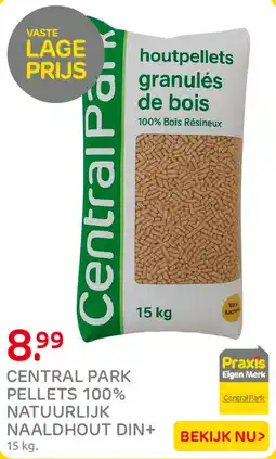 Praxis Central park pellets 100% natuurlijk naaldhout din+ aanbieding