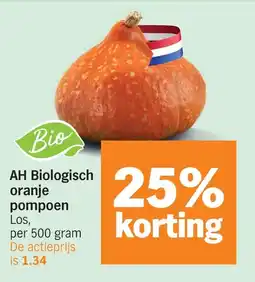Albert Heijn AH Biologisch oranje pompoen aanbieding