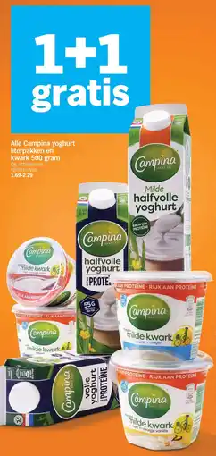 Albert Heijn Alle Campina yoghurt literpakken en kwark 500 gram aanbieding
