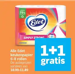 Albert Heijn Alle Edet keukenpapier 6-8 rollen aanbieding