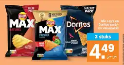 Albert Heijn Alle Lay's en Doritos party- en valuepacks aanbieding