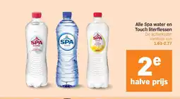 Albert Heijn Alle Spa water en Touch literflessen aanbieding