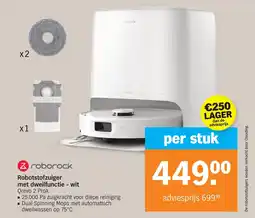 Albert Heijn Roborock Robotstofzuiger met dweifunctie - wit Qrevo 2 ProX aanbieding