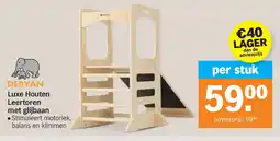 Albert Heijn Deryan Luxe Houten Leertoren met glijbaan aanbieding