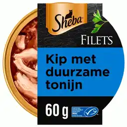 Pets Place Sheba Filets In Saus - Natvoer - 60 g Tonijn&Kip aanbieding