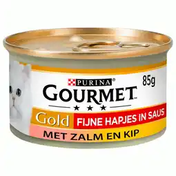 Pets Place Gourmet Gold Fijne Hap - Natvoer - 85 g Zalm&Kip aanbieding