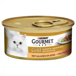 Pets Place Gourmet Gold Fijne Hap - Natvoer - 85 g Kalkoen&Eend aanbieding