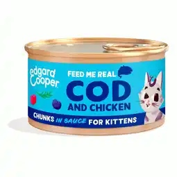 Pets Place Edgard&Cooper Cod and Chicken Chunks in Sauce Kitten - Natvoer - 85 g aanbieding