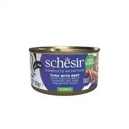 Pets Place Schesir Kat Blik Gelei Vis - Natvoer - 85 g Tonijn&Rundfilet aanbieding