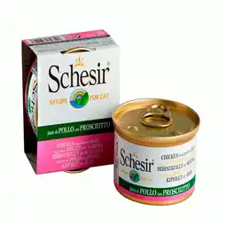 Pets Place Schesir Kat Blik Gelei Kip - Natvoer - 85 g Kipfilet&Ham aanbieding