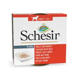 Pets Place Schesir Hond Blik Gelei - Natvoer - 150 g Kipfilet&Rund aanbieding