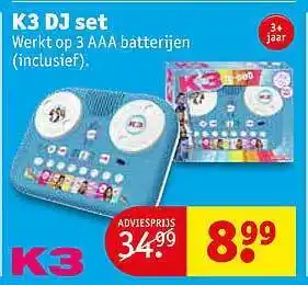 Kruidvat K3 dj set aanbieding