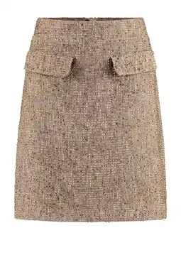 Wehkamp Claudia Sträter tweed korte rok gebreid beige aanbieding