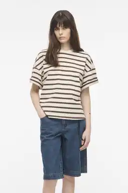 Wehkamp ROUGE EDIT gestreept T-shirt - beige aanbieding