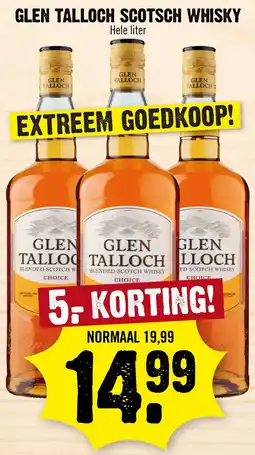 Dirk GLEN TALLOCH SCOTSCHE WHISKY Hele liter aanbieding