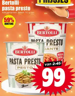 Dirk Bertolli pasta presto aanbieding