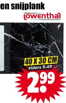 Dirk Löwenthal glazen snijplank aanbieding