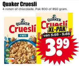 Dirk Quaker Cruesli 4 noten of chocolade. Pak 800 of 850 gram. aanbieding