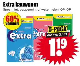 Dirk Extra kauwgom Spearmint, peppermint of watermelon. OP=OP aanbieding