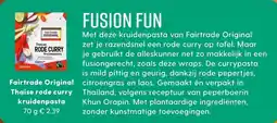 Albert Heijn Fairtrade original thaise rode curry kruidenpasta aanbieding