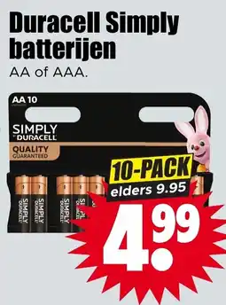 Dirk Duracell Simply batterijen AA of AAA. aanbieding