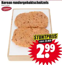 Dirk Korean rundergehaktschnitzels aanbieding