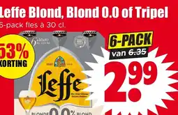 Dirk Leffe Blond, Blond 0.0 of Tripel 6-pack fles à 30 cl. aanbieding