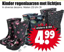 Dirk Kinder regenlaarzen met lichtjes aanbieding