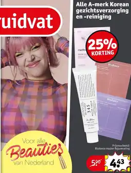 Kruidvat Alle A-merk Korean gezichtsverzorging en -reiniging aanbieding