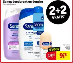 Kruidvat Sanex deodorant en douche aanbieding