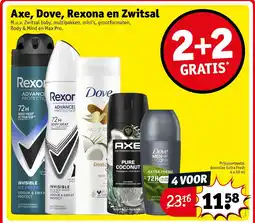Kruidvat Axe, Dove, Rexona en Zwitsal aanbieding