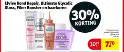 Kruidvat Elvive Bond Repair, Ultimate Glycolic Gloss, Fiber Booster en haarkuren aanbieding