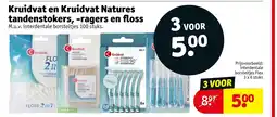 Kruidvat Kruidvat en Kruidvat Natures tandenstokers, -ragers en floss aanbieding